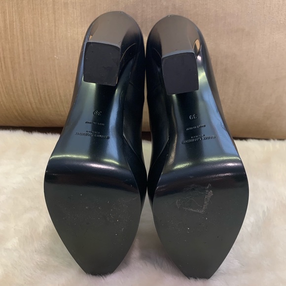 Saint Laurent YSL Black Leather+gold platform pump - Picture 6 of 8